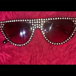 Black rhinestone glasses
